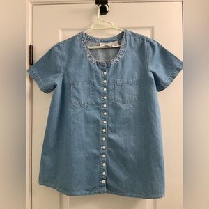 Kathy Ireland Denim Blue Button Down Shirt